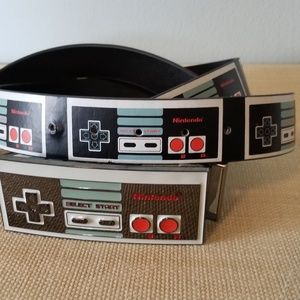 Nintendo Leather Belt and Belt Buckle